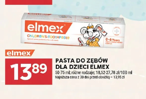 Pasta do zębów dla dzieci Elmex promocja w Stokrotka