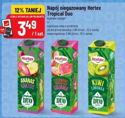 Napój niegazowany Hortex Tropical Duo kiwi limonka promocja w POLOmarket