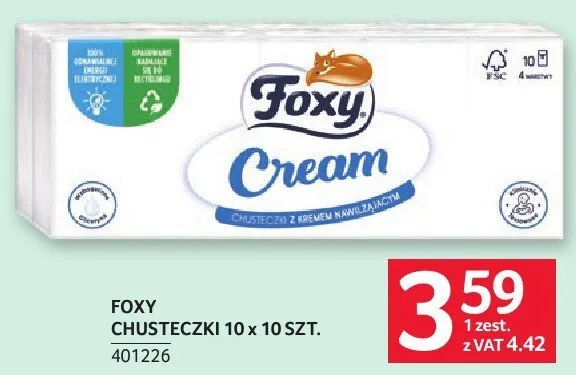 Chusteczki Foxy 10x10 szt. promocja w Selgros
