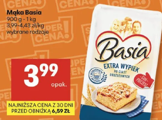Mąka extra wypiek 56 ciast drożdżowych promocja w Delikatesy Centrum