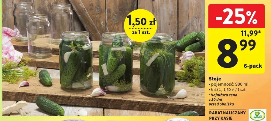 Słoje 6-pak 900 ml promocja w Intermarche
