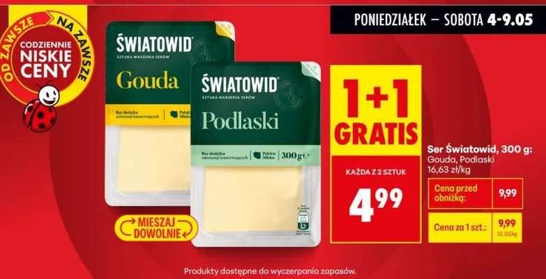 Ser Światowid Podlaski w plastrach promocja w Biedronka