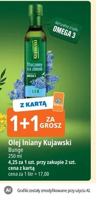 Olej lniany Kujawski promocja w Leclerc