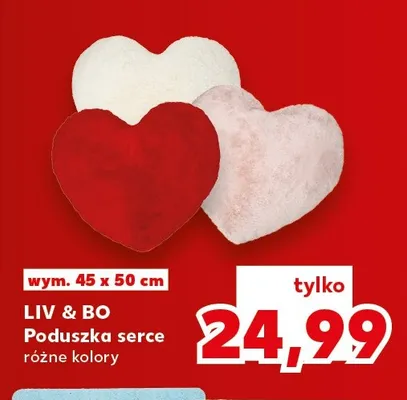 Poduszka serce Liv & Bo 45x50 cm promocja w Kaufland