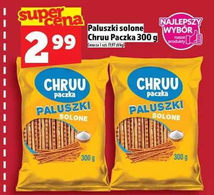 Paluszki solone Chruu Paczka promocja w TOPAZ