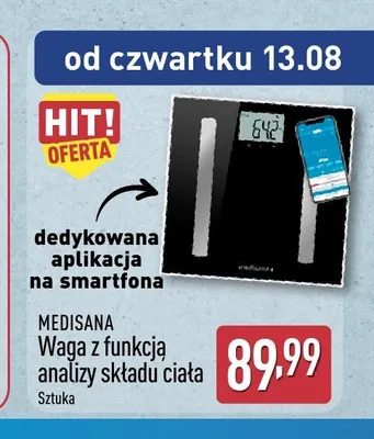 Waga z funkcją analizy składu ciała Medisana promocja w Aldi
