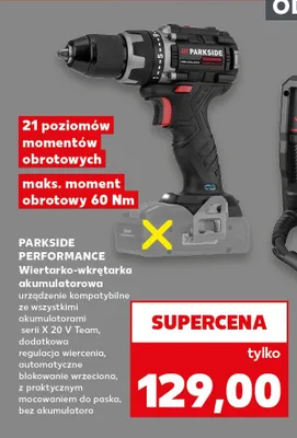 Wiertarko-wkrętarka akumulatorowa Parkside Performance promocja w Kaufland