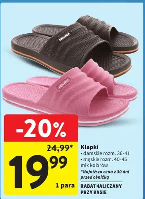 Klapki damskie mix kolorów rozm. 36-41 promocja w Intermarche