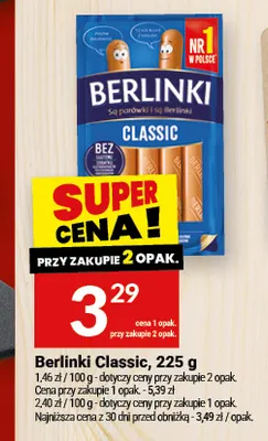 Parówki Berlinki Classic promocja w Twój Market