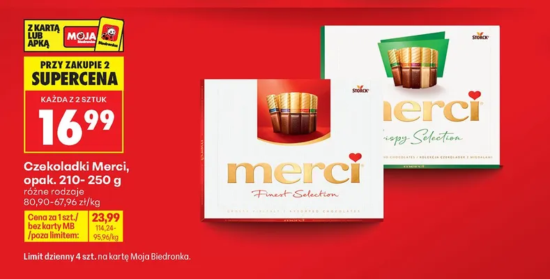 Czekoladki Merci Crispy Selection promocja w Biedronka
