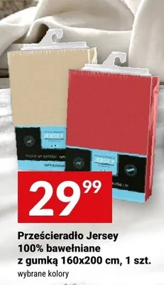 Prześcieradło Jersey 100% bawełniane z gumką 160x200 cm promocja w Twój Market