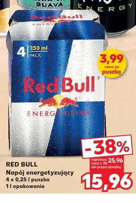 Napój energetyczny Red Bull 4-pak promocja w Kaufland