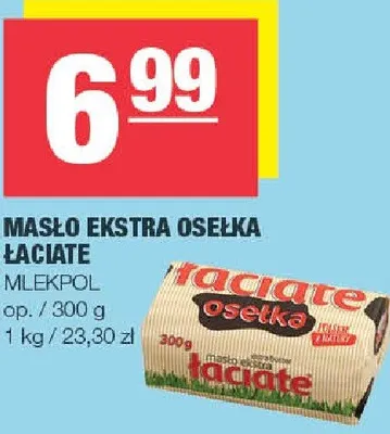 Masło extra osełka łaciate promocja w SPAR