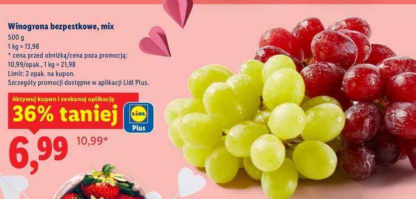 Winogrona bezpestkowe, mix promocja w Lidl