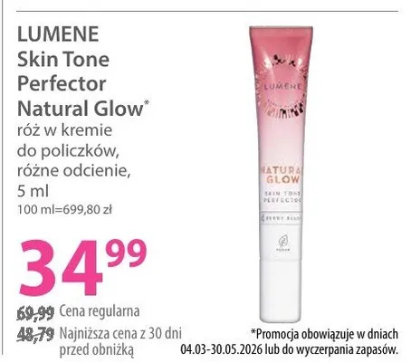 Skin Tone Perfector Natural Glow róż w kremie do policzków, różne odcienie promocja w Hebe