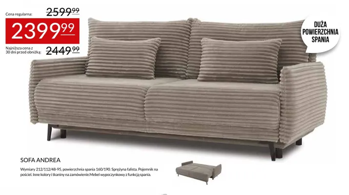 Sofa Andrea promocja w Abra Meble