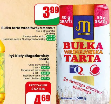 Bułka tarta wrocławska Mamut promocja w Dino