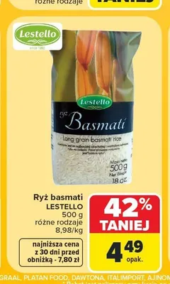 Ryż basmati Lestello promocja w Carrefour