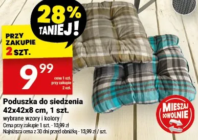 Poduszka do siedzenia 42x42x8 cm, 1 szt. Twój Market promocja w Twój Market