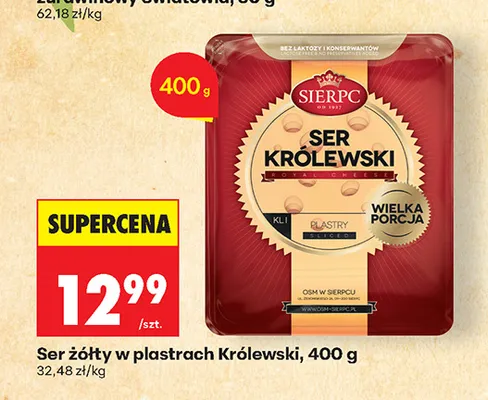 Ser żółty w plastrach Królewski Sierpc promocja w Biedronka