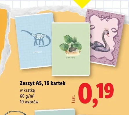 Zeszyt A5 w kratkę promocja w Lidl