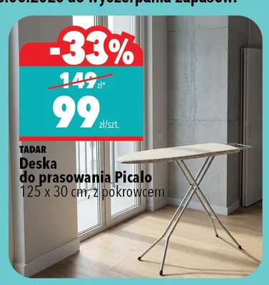 Deska do prasowania TADAR Picalo 125x30cm z pokrowcem promocja w Biedronka Home