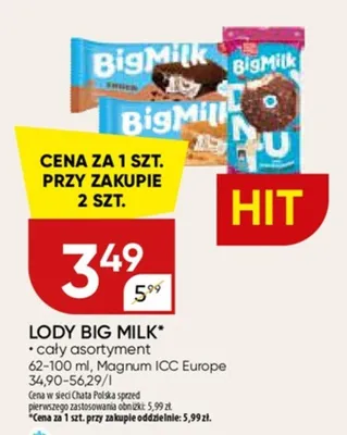Lody Big Milk Intense promocja w Chata Polska