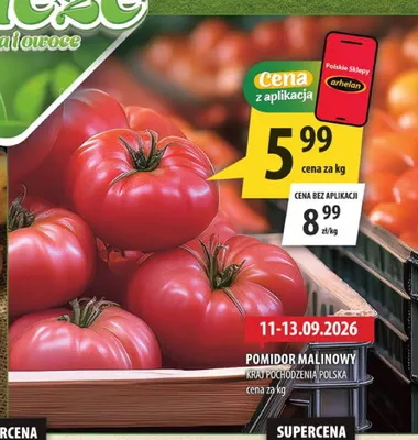 Pomidory malinowe polskie promocja w Arhelan