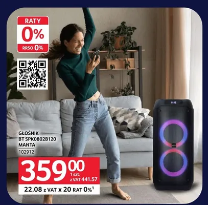 Głośnik BT Manta SPK0802B120 promocja w Selgros