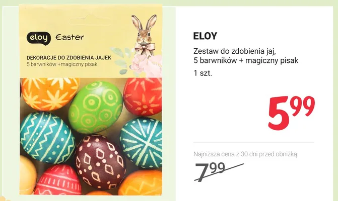 Zestaw do zdobienia jaj, 5 barwników + magiczny pisak promocja w Rossmann