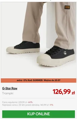 Trampki G-Star Raw promocja w eobuwie.pl
