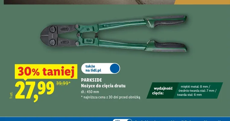 Nożyce do cięcia drutu PARKSIDE promocja w Lidl