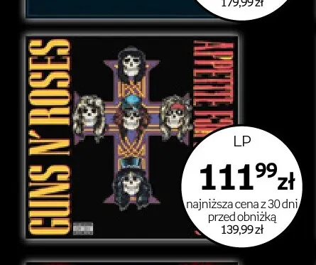 Płyta winylowa Guns N' Roses Appetite for Destruction promocja w Empik