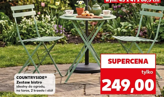 Zestaw bistro Countryside 2 krzesła i stół promocja w Kaufland