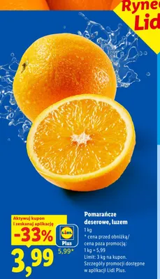 Pomarańcze deserowe luzem Ryneczek Lidla promocja w Lidl