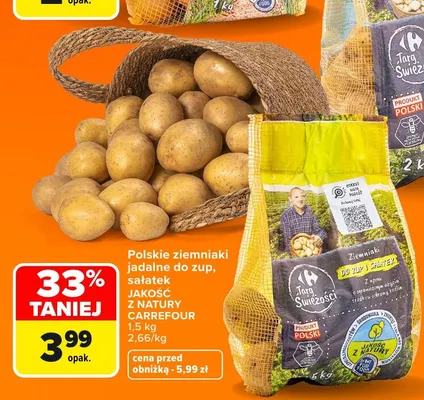 Ziemniaki jadalne do zup sałatek polskie Jakość z Natury Carrefour promocja w Carrefour