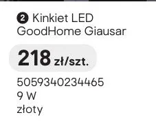 Kinkiet LED GoodHome Giausar 9W złoty promocja w Castorama