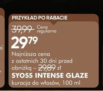 Kuracja do włosów SYOSS INTENSE GLAZE promocja w Super-Pharm