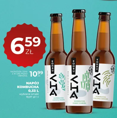 Napój Kombucha zielona sencha Kombu Vita promocja w Duży Ben