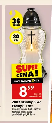 Znicz szklany S-47 Płomyk promocja w Twój Market