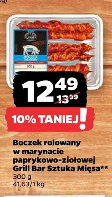 Boczek rolowany w marynacie paprykowo-ziołowej Grill Bar Sztuka Mięsa promocja w Netto