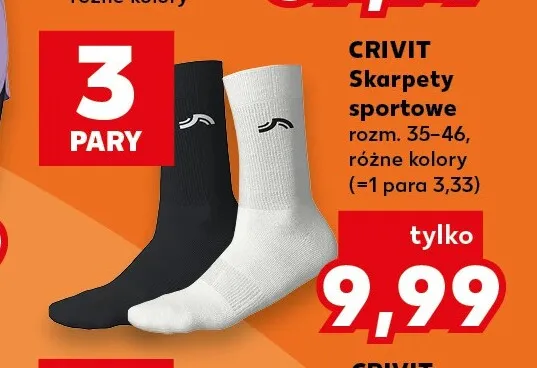 Skarpety sportowe Crivit 3-pak promocja w Kaufland