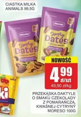Przekąska daktyle Moreso Simply Dates o smaku kwaśnej cytryny promocja w Bingo
