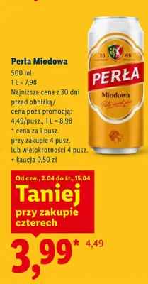 Piwo Perła Miodowa promocja w Lidl