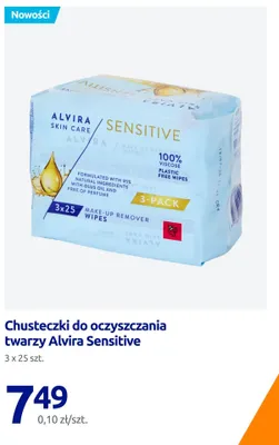Chusteczki do oczyszczania twarzy Alvira Sensitive 3-pak promocja w Action