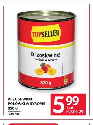 Brzoskwinie połówki w syropie Topseller promocja w Selgros