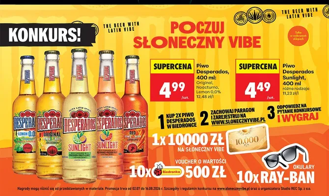 Piwo Desperados Sunlight Passion Fruit & Lime promocja w Biedronka