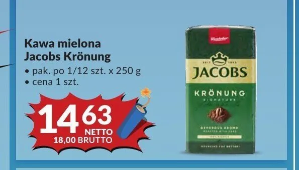 Kawa mielona Jacobs Krönung promocja w Makro