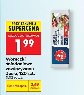 Woreczki śniadaniowe zawiązywane promocja w Biedronka