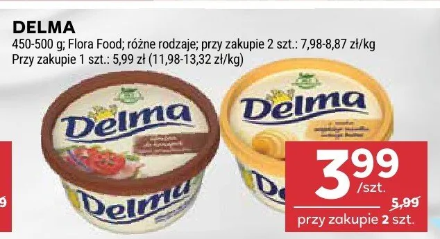 Delma różne rodzaje promocja w Stokrotka